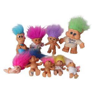 9 Vintage Troll Dolls Dragon Baby Collection Troll 1990's